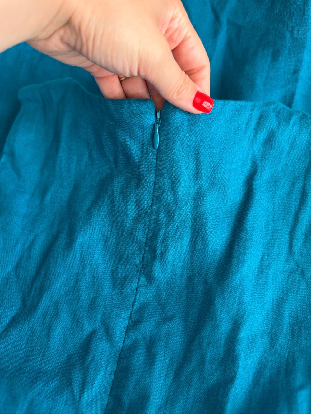 Boden Bright Blue Midi Dress with Side Cutouts - Picture 10 of 13